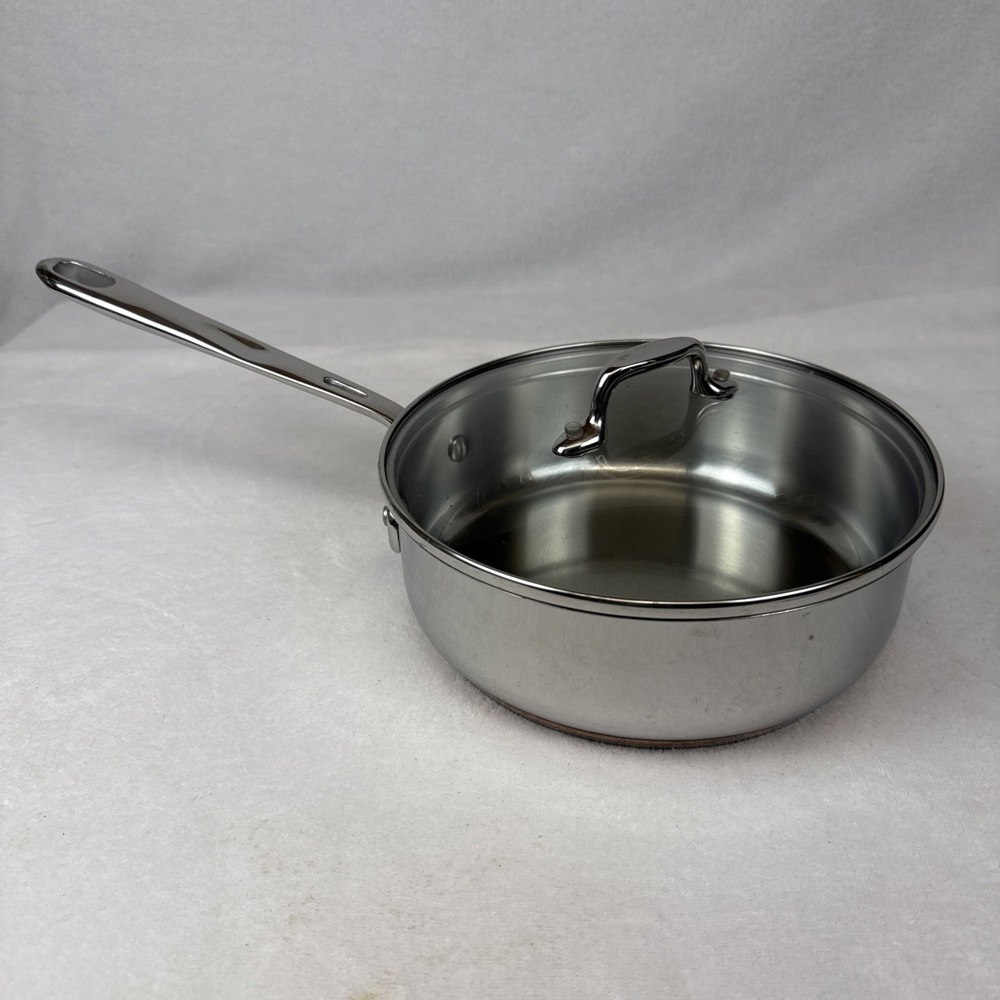 Emeril 8 Inch Stainless Steel Copper Core Saute Frying Pan With Lid Tall Sides - Picture 8 of 8